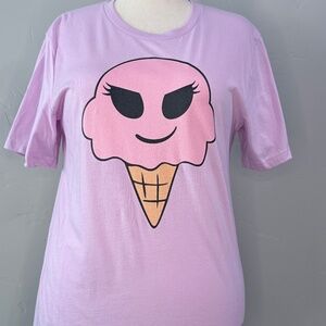 NWT Unisex Pink Kawaii Ice Cream Cone Design, Bella + Canvas Size Large